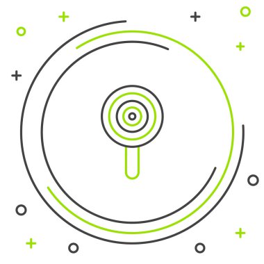 Line Lolipop simgesi beyaz arkaplanda izole edildi. Şeker işareti. Yemek, lezzetli bir sembol. Renkli taslak konsepti. Vektör.