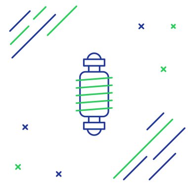 Çizgi bisiklet süspansiyon simgesi beyaz arkaplanda izole edildi. Renkli taslak konsepti. Vektör.