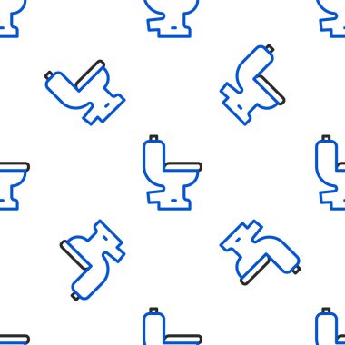 Hat tuvaleti ikonu beyaz arka planda izole edilmiş pürüzsüz desen. Renkli taslak konsepti. Vektör.