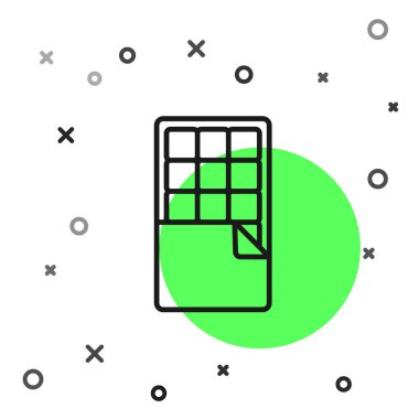 Beyaz arka planda izole edilmiş siyah çizgi çikolatalı ikon. Vektör.