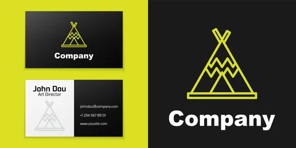 Logotipo Línea Tradicional Indio Tipi Wigwam Icono Aislado Sobre Fondo — Vector de stock