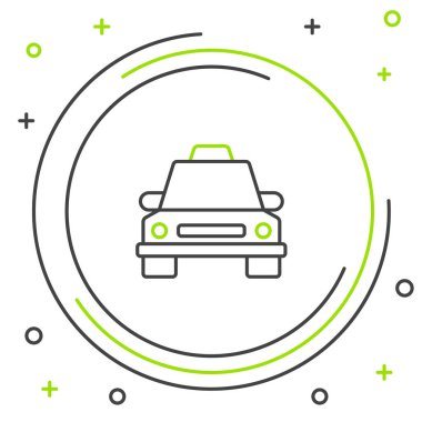 Taksi hattı simgesi beyaz arkaplanda izole edildi. Renkli taslak konsepti. Vektör.