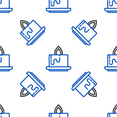 Aroma çizgi mum simgesi beyaz arkaplanda izole edilmiş pürüzsüz desen. Renkli taslak konsepti. Vektör.