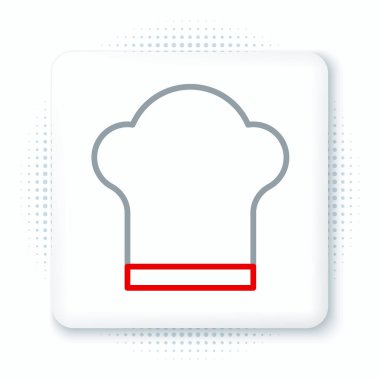 Hat Şefi şapka simgesi beyaz arkaplanda izole edildi. Aşçılık sembolü. Aşçı şapkası. Renkli taslak konsepti. Vektör.