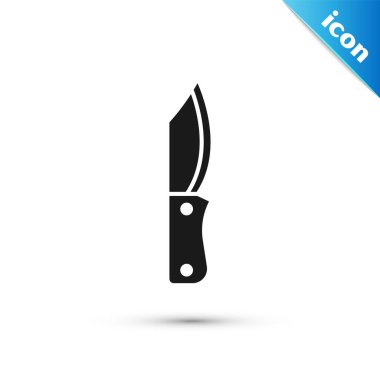 Beyaz arka planda izole edilmiş gri askeri bıçak ikonu. Vektör.