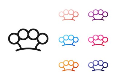 Siyah Brass eklem simgesi beyaz arkaplanda izole edildi. Simgeleri renklendirin. Vektör.