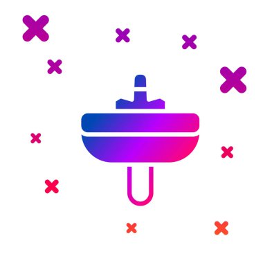 Beyaz arka planda su musluğu simgesi olan renkli lavabo. Kademeli rastgele dinamik şekiller. Vektör.