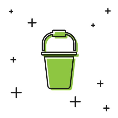 Beyaz arkaplanda siyah kova simgesi izole edildi. Vektör.