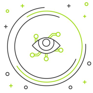 Sanal çizgi simgesi beyaz arkaplanda izole edildi. Renkli taslak konsepti. Vektör.