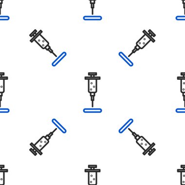 Şırınga simgesi beyaz arkaplanda izole edilmiş. Aşı için şırınga, aşı, iğne, grip aşısı. Tıbbi ekipman. Renkli taslak konsepti. Vektör.
