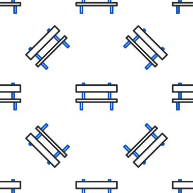 Çizgi Bench simgesi beyaz arkaplanda izole edilmiş kusursuz desen. Renkli taslak konsepti. Vektör.