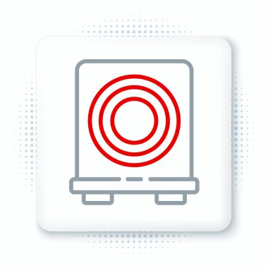 Elektrik hattı soba simgesi beyaz arkaplanda izole edildi. Mutfak tabelaları. Dört daire ocağı olan bir hob. Renkli taslak konsepti. Vektör.