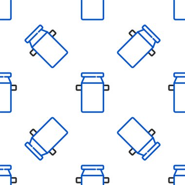 Süt ikonu için çizgi konteynırı beyaz arka planda izole edilmiş pürüzsüz desen. Renkli taslak konsepti. Vektör.