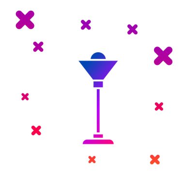 Beyaz arkaplanda izole edilmiş renkli lamba simgesi. Kademeli rastgele dinamik şekiller. Vektör.