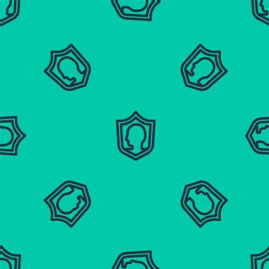 Mavi Hat Hayat Sigortası, yeşil arka planda izole edilmiş bir ikon. Güvenlik, güvenlik, koruma, konsept koruma. Vektör.