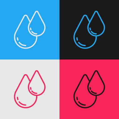 Pop Art Line Su Damlası simgesi renk arkaplanında izole edildi. Vektör.