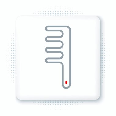 Beyaz arka planda köpek ve kedi ikonu için çizgi saç fırçası izole edildi. Hayvan kürkü için fırça. Hayvan aksesuarı. Renkli taslak konsepti. Vektör.