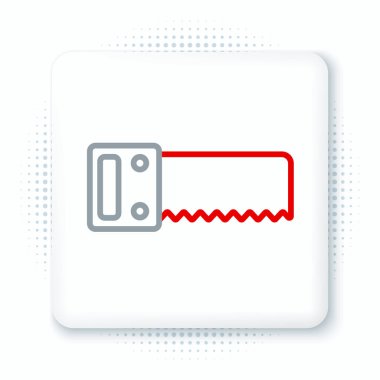 Çizgi El beyaz arkaplanda izole edilmiş bir simge gördü. Renkli taslak konsepti. Vektör.