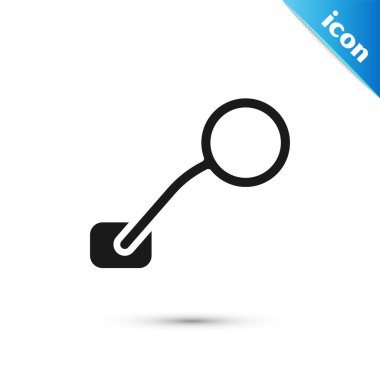 Beyaz arka planda izole edilmiş gri bisiklet dikiz aynası ikonu. Vektör.