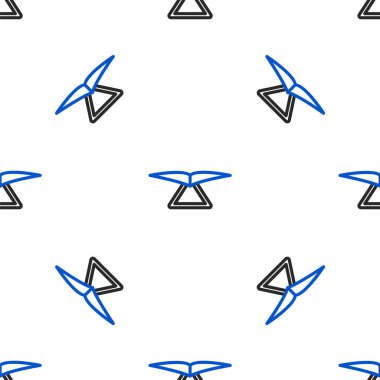 Line Hang planör simgesi beyaz arkaplanda izole edilmiş pürüzsüz desen. Olağanüstü bir spor. Renkli taslak konsepti. Vektör.