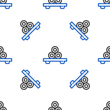 Pano simgesi üzerindeki Line Sushi beyaz arka planda izole edilmiş kusursuz desen. Tahtada Asya yemeği suşisi. Renkli taslak konsepti. Vektör.