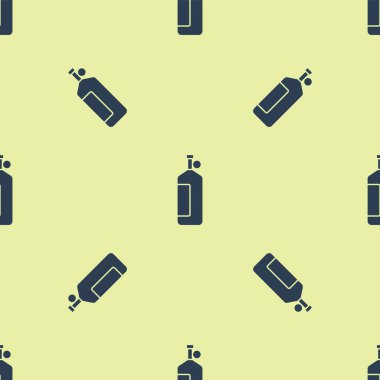 Mavi Aqualung simgesi sarı arkaplandaki kusursuz deseni izole etti. Dalgıçlar için oksijen tüpü. Dalış ekipmanları. Olağanüstü bir spor. Su altı ekipmanları. Vektör.