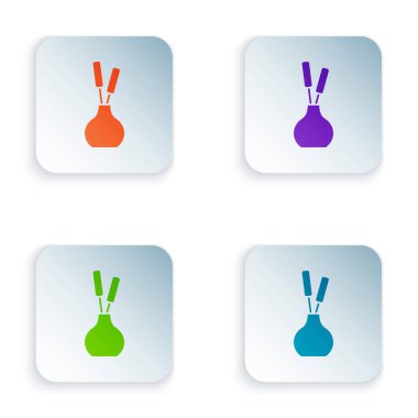 Color Vase icon isolated on white background. Set colorful icons in square buttons. Vector.