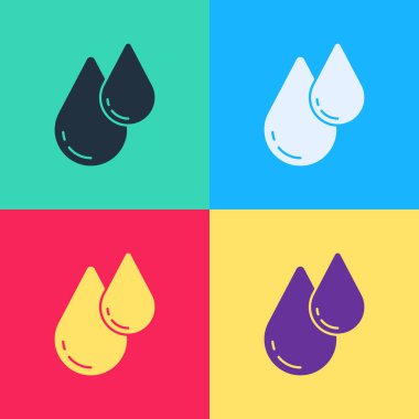 Pop Art Su Damlası simgesi renk arkaplanında izole edildi. Vektör.