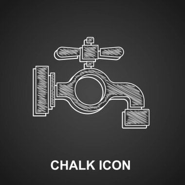 Tebeşir suyu ikonu siyah arkaplanda izole edildi. Vektör.