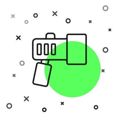 Beyaz arkaplanda izole edilmiş dalgıç simgesi için siyah çizgi el feneri. Su altı ekipmanları. Vektör.