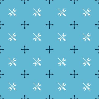 Tekerlek anahtarı ve tornavida ayarlayın. Vektör.