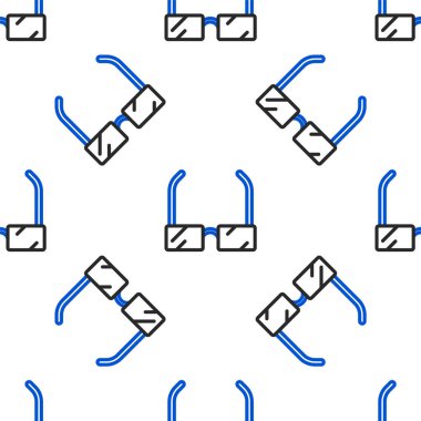 Çizgi Gözlüğü simgesi beyaz arkaplanda izole edilmiş kusursuz desen. Gözlük çerçevesi sembolü. Renkli taslak konsepti. Vektör.