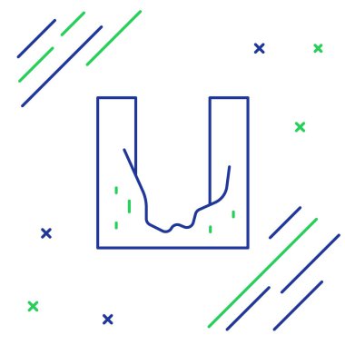 Çizgi Mezarlığı beyaz arkaplanda izole edilmiş mezar çukuru simgesi kazdı. Renkli taslak konsepti. Vektör.