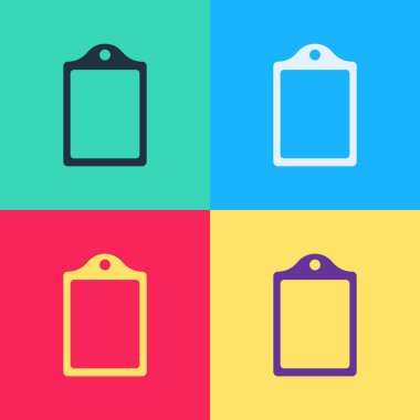 Pop Art kesme tahtası simgesi renk arkaplanında izole edildi. Kesme tahtası sembolü. Vektör.