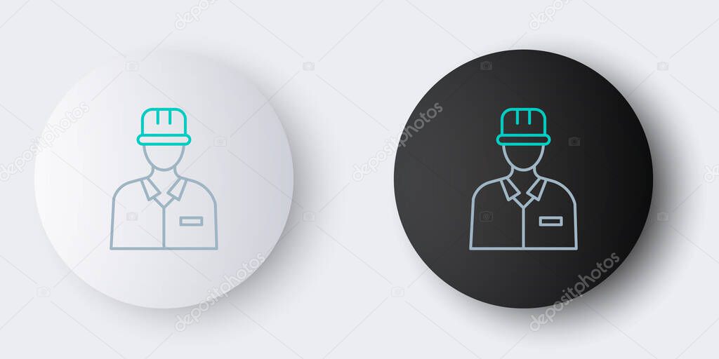 Line Oilman icon isolated on grey background. Colorful outline concept. Vector.