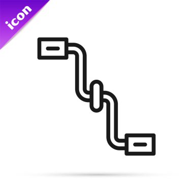 Siyah çizgi bisiklet pedalları simgesi beyaz arkaplanda izole edildi. Vektör.