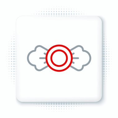 Çizgi Şekeri simgesi beyaz arkaplanda izole edildi. Renkli taslak konsepti. Vektör.