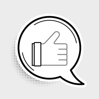 Çizgi El, gri arkaplanda izole edilmiş bir simge gibidir. Renkli taslak konsepti. Vektör.