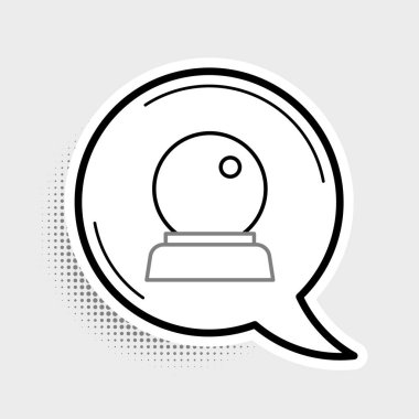 Çizgi Sihirli Top simgesi gri arkaplanda izole edildi. Kristal küre. Renkli taslak konsepti. Vektör.