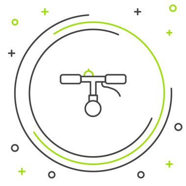 Çizgi Bisiklet gidon simgesi beyaz arkaplanda izole edildi. Renkli taslak konsepti. Vektör.