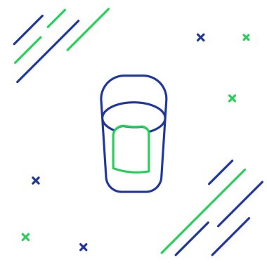 Beyaz arkaplanda bez simgesi olan çizgi kovası izole edildi. Temizlik hizmeti konsepti. Renkli taslak konsepti. Vektör.