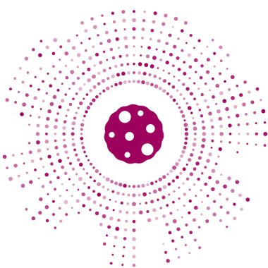 Mor Kurabiye ya da beyaz arka planda izole edilmiş çikolata ikonlu bisküvi. Soyut çember rastgele noktalar. Vektör.
