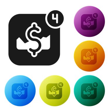 Siyah Mobil borsa konsept simgesi beyaz arka planda izole edildi. Çevrimiçi ticaret, borsa analizi, iş ve yatırım. Simgeleri renk daire düğmelerine ayarla. Vektör.