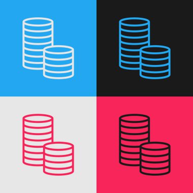 Dolar sembolü simgesi olan ve renk arkaplanında izole edilmiş pop sanat eseri parası. Bankacılık işareti. Para sembolü. Vektör.