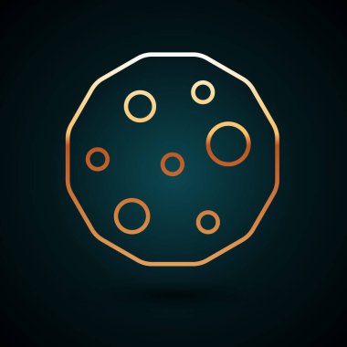 Koyu mavi arka planda izole edilmiş çikolatalı kurabiye ya da bisküvi. Vektör.