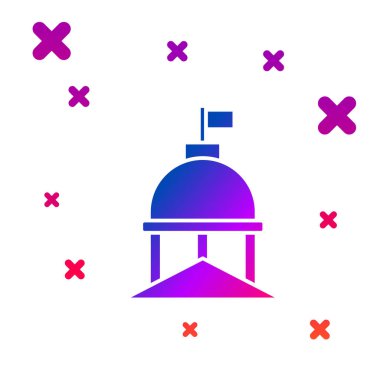 Beyaz Saray simgesi beyaz arkaplanda izole edildi. Washington DC mi? Kademeli rastgele dinamik şekiller. Vektör.