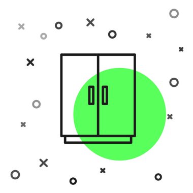 Siyah çizgi kıyafet ikonu beyaz arka planda izole edildi. Vektör.