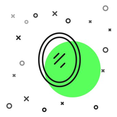 Beyaz arkaplanda siyah çizgi ayna simgesi izole edildi. Vektör.