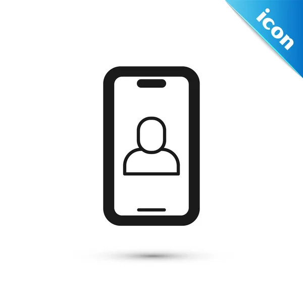 Grey Video Chat Conference Icon Isolated White Background Online Meeting — Stock Vector