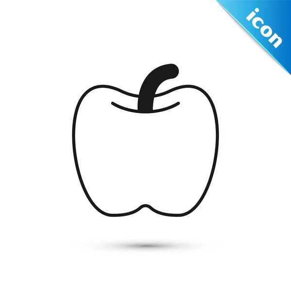 Icono Gris Apple Aislado Sobre Fondo Blanco Exceso Peso Menú — Vector de stock